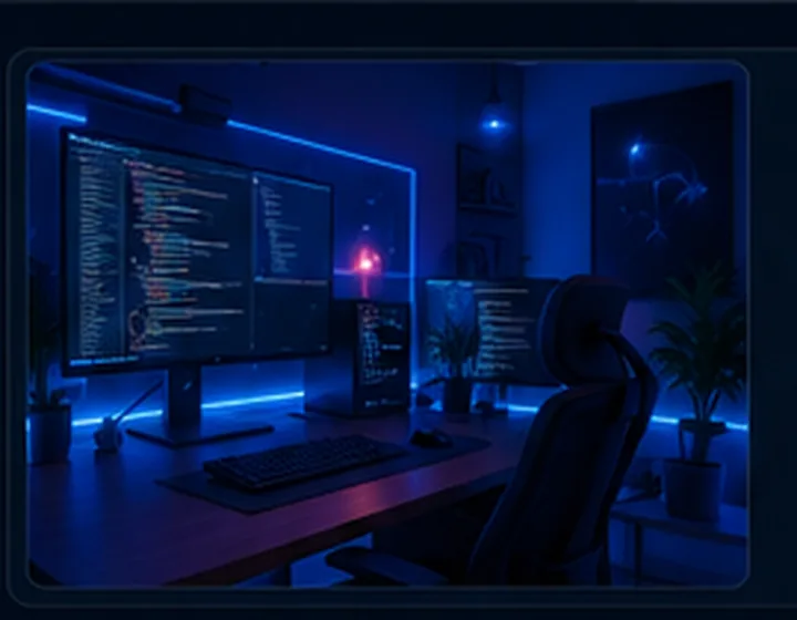 Blue programming workspace